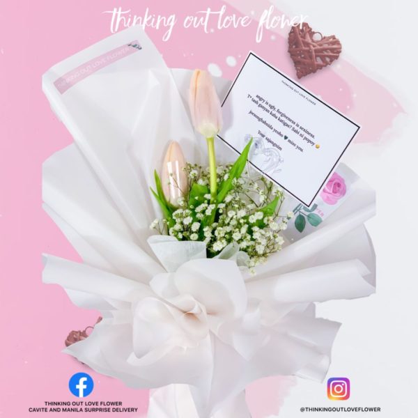 Peach "SWEET LOVE" Tulips Bouquet - Image 2